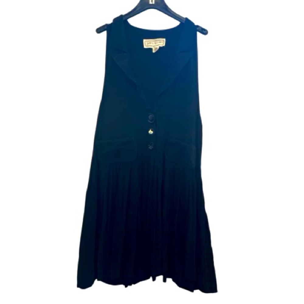 Vintage Janice McCarty drop waist tie back sleeveless tunic dress